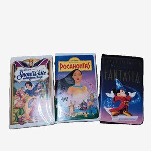 Disney VHS - Snow White, Pocahontas, and Fantasia, all Masterpiece editions